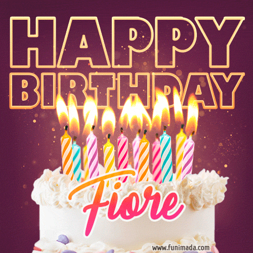 Fiore - Animated Happy Birthday Cake GIF Image for WhatsApp