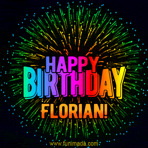 New Bursting with Colors Happy Birthday Florian GIF and Video with Music
