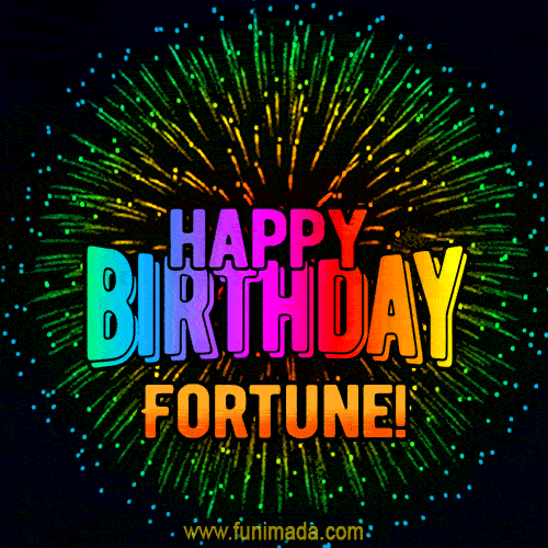 New Bursting with Colors Happy Birthday Fortune GIF and Video with Music