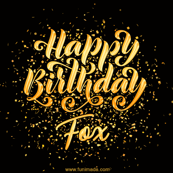 Happy Birthday Card for Fox - Download GIF and Send for Free