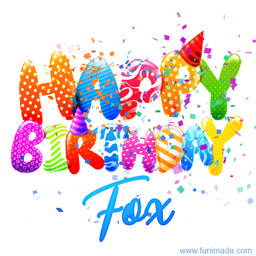 Happy Birthday Fox - Creative Personalized GIF With Name