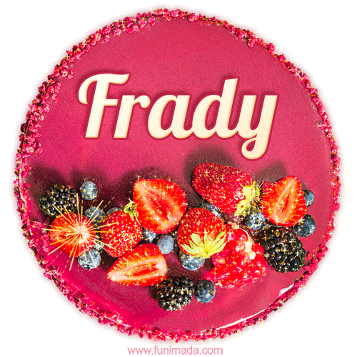 Happy Birthday Cake with Name Frady - Free Download