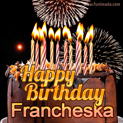 Chocolate Happy Birthday Cake for Francheska (GIF)