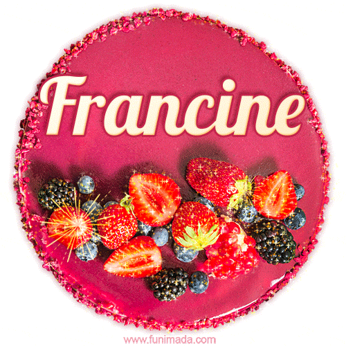 Happy Birthday Cake with Name Francine - Free Download