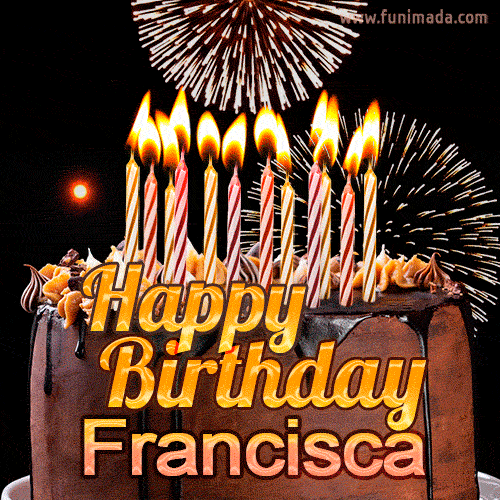 Chocolate Happy Birthday Cake for Francisca (GIF)