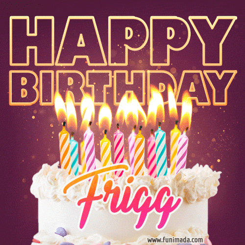 Frigg - Animated Happy Birthday Cake GIF Image for WhatsApp