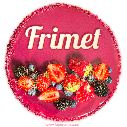 Happy Birthday Cake with Name Frimet - Free Download