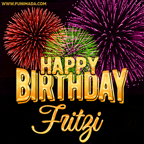 Wishing You A Happy Birthday, Fritzi! Best fireworks GIF animated greeting card.
