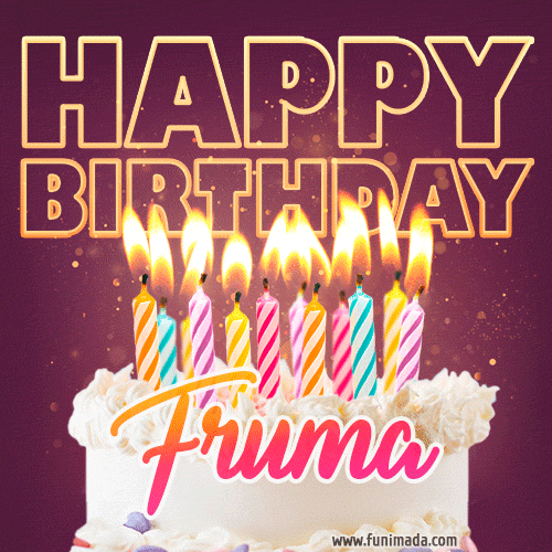 Fruma - Animated Happy Birthday Cake GIF Image for WhatsApp