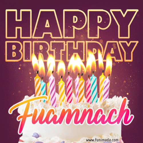 Fuamnach - Animated Happy Birthday Cake GIF Image for WhatsApp