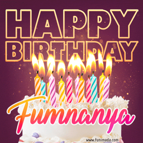 Fumnanya - Animated Happy Birthday Cake GIF Image for WhatsApp