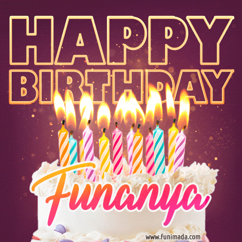 Funanya - Animated Happy Birthday Cake GIF Image for WhatsApp