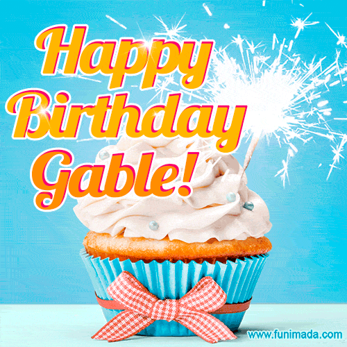 Happy Birthday, Gable! Elegant cupcake with a sparkler.