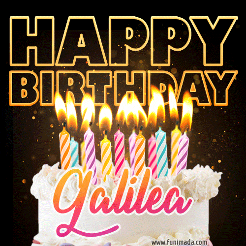 Galilea - Animated Happy Birthday Cake GIF Image for WhatsApp