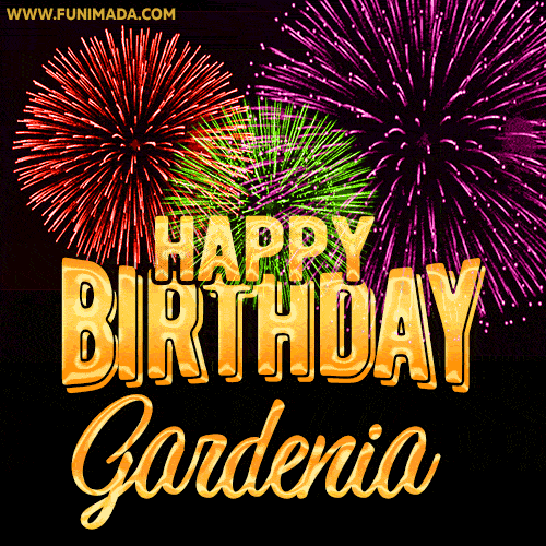 Wishing You A Happy Birthday, Gardenia! Best fireworks GIF animated greeting card.
