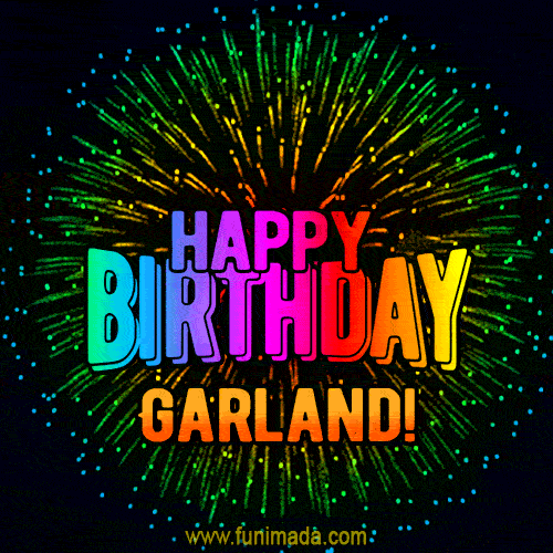 New Bursting with Colors Happy Birthday Garland GIF and Video with Music