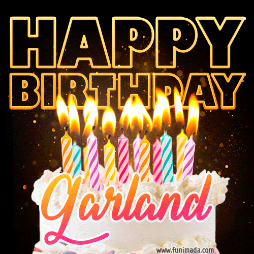 Garland - Animated Happy Birthday Cake GIF for WhatsApp