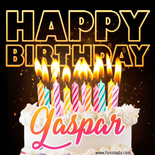 Gaspar - Animated Happy Birthday Cake GIF for WhatsApp