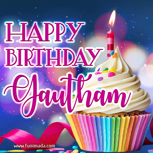 Happy Birthday Gautham - Lovely Animated GIF