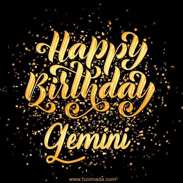 Happy Birthday Card for Gemini - Download GIF and Send for Free