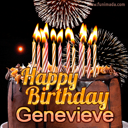Chocolate Happy Birthday Cake for Genevieve (GIF)