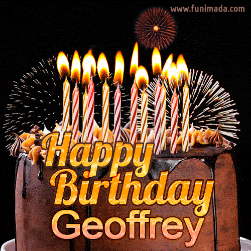 Chocolate Happy Birthday Cake for Geoffrey (GIF)