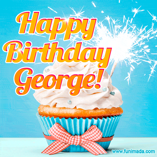 Happy Birthday, George! Elegant cupcake with a sparkler.