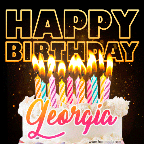 Georgia - Animated Happy Birthday Cake GIF Image for WhatsApp