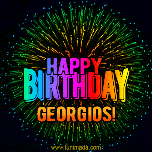 New Bursting with Colors Happy Birthday Georgios GIF and Video with Music