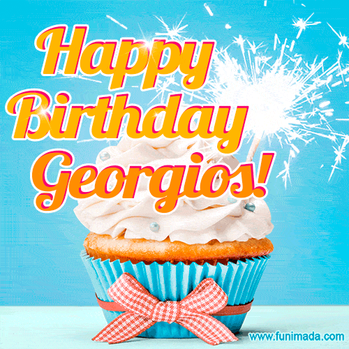 Happy Birthday, Georgios! Elegant cupcake with a sparkler.