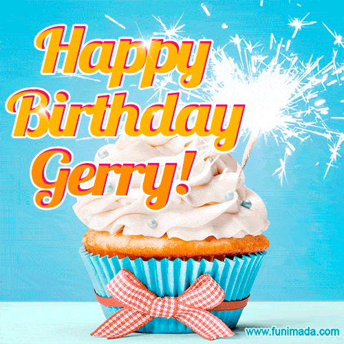 Happy Birthday, Gerry! Elegant cupcake with a sparkler.