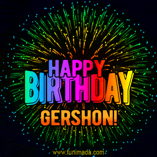 New Bursting with Colors Happy Birthday Gershon GIF and Video with Music