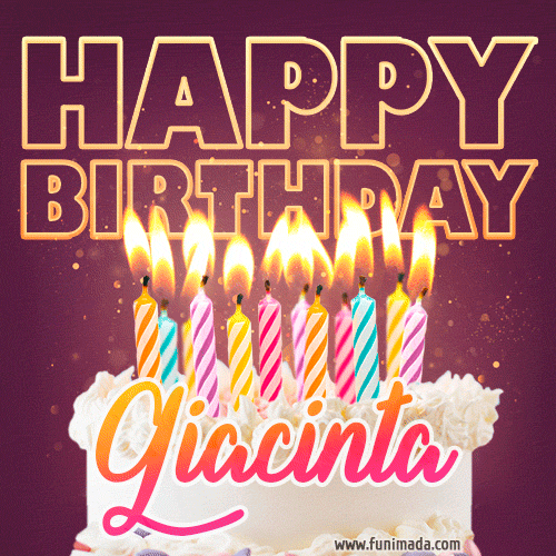 Giacinta - Animated Happy Birthday Cake GIF Image for WhatsApp
