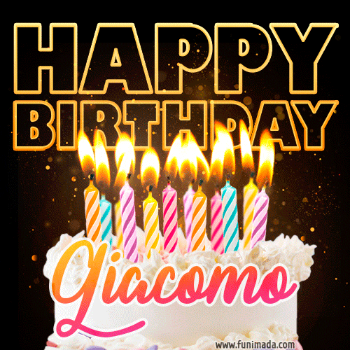 Giacomo - Animated Happy Birthday Cake GIF for WhatsApp