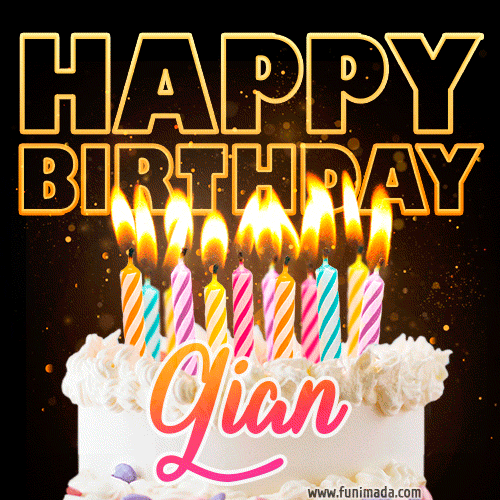 Gian - Animated Happy Birthday Cake GIF for WhatsApp