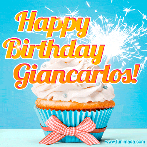 Happy Birthday, Giancarlos! Elegant cupcake with a sparkler.
