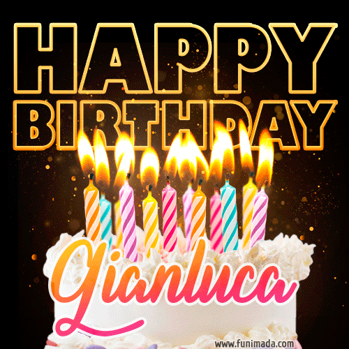 Gianluca - Animated Happy Birthday Cake GIF for WhatsApp