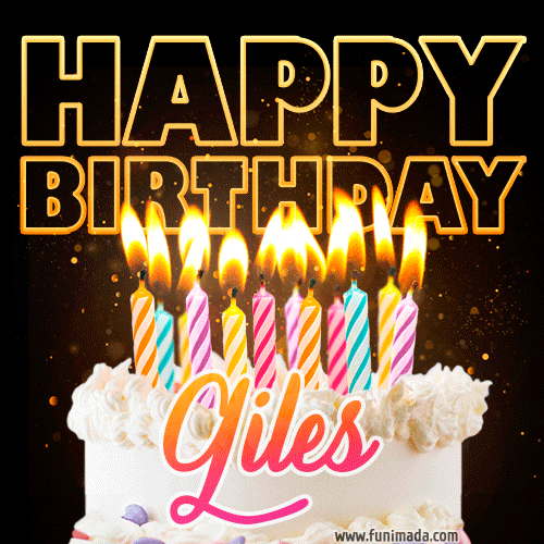 Giles - Animated Happy Birthday Cake GIF for WhatsApp