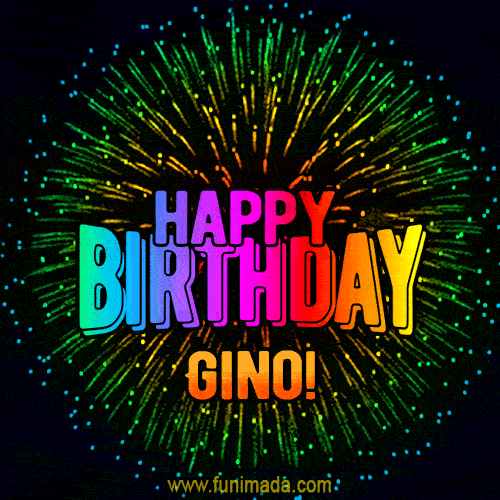 New Bursting with Colors Happy Birthday Gino GIF and Video with Music