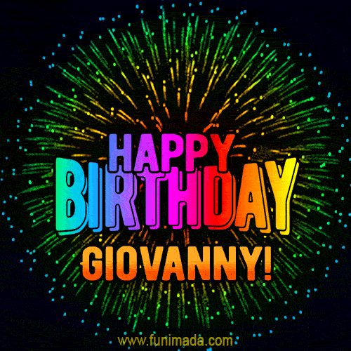 New Bursting with Colors Happy Birthday Giovanny GIF and Video with Music