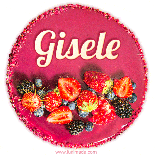 Happy Birthday Cake with Name Gisele - Free Download