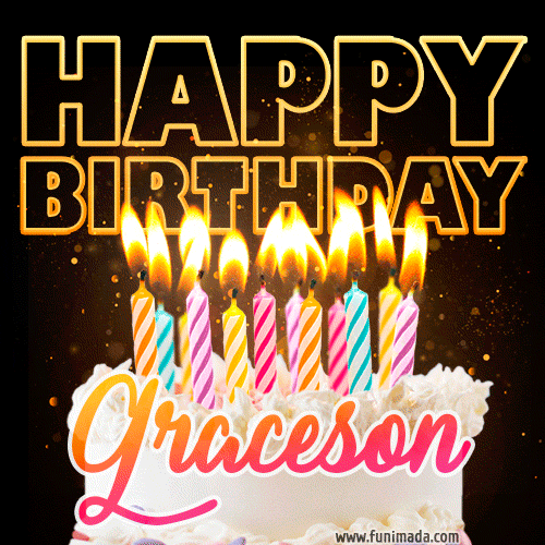 Graceson - Animated Happy Birthday Cake GIF for WhatsApp