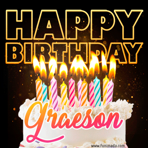 Graeson - Animated Happy Birthday Cake GIF for WhatsApp