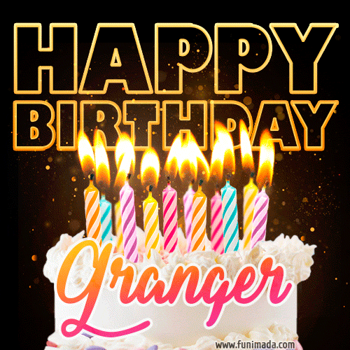 Granger - Animated Happy Birthday Cake GIF for WhatsApp