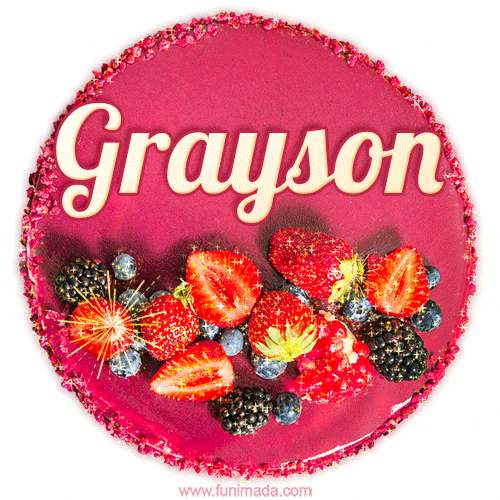 Happy Birthday Cake with Name Grayson - Free Download