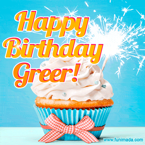 Happy Birthday, Greer! Elegant cupcake with a sparkler.