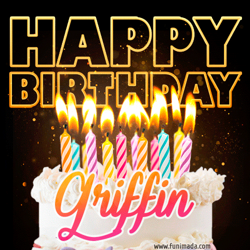 Griffin - Animated Happy Birthday Cake GIF for WhatsApp
