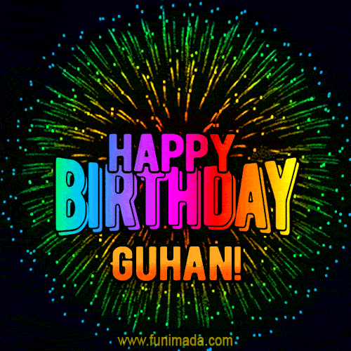 New Bursting with Colors Happy Birthday Guhan GIF and Video with Music
