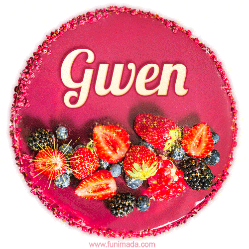Happy Birthday Cake with Name Gwen - Free Download
