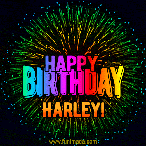 New Bursting with Colors Happy Birthday Harley GIF and Video with Music